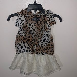Adorable Cheetah printBaby Doll girls top